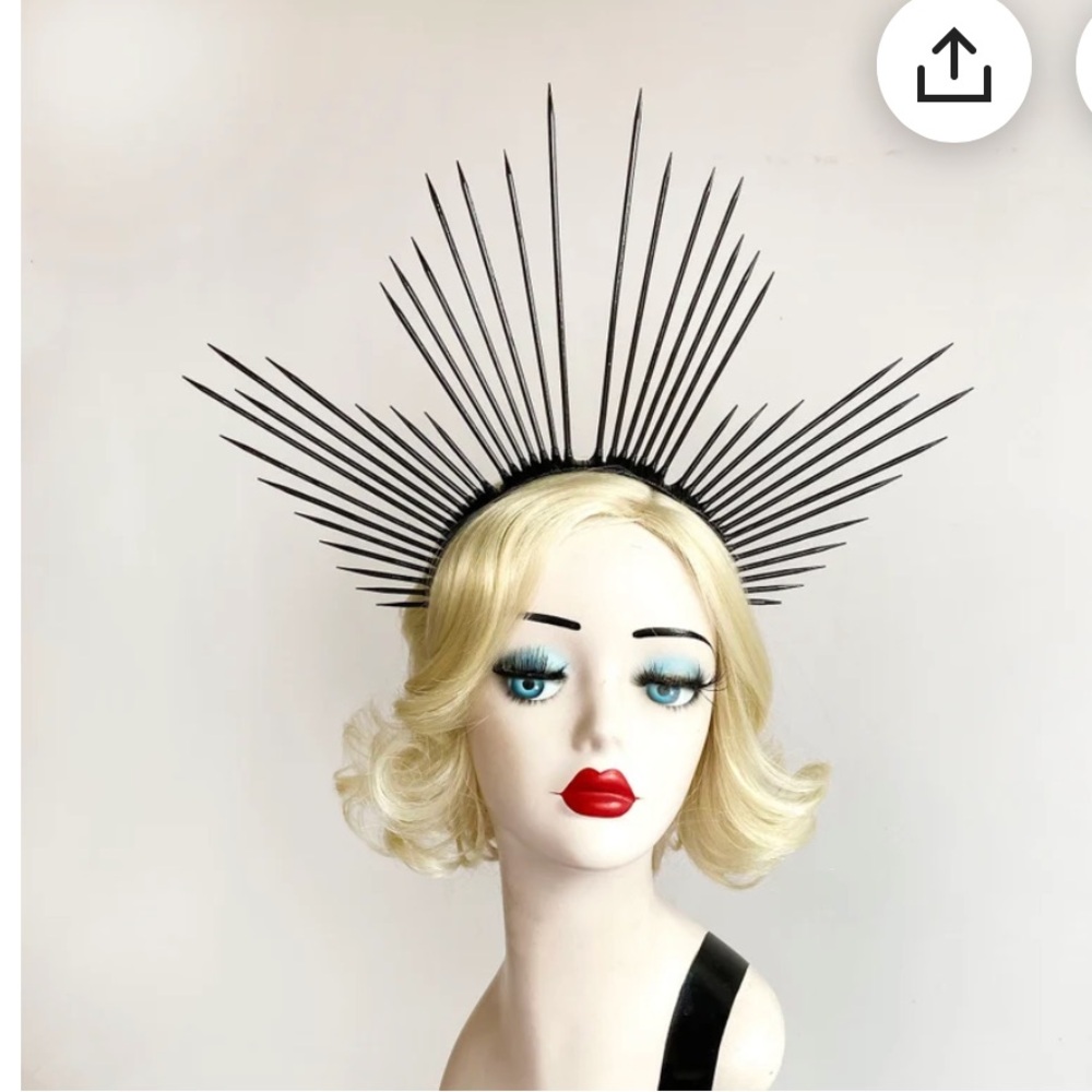 Black Spike Headband Crown Persephone Fairy Princess Queen Costume Accessory